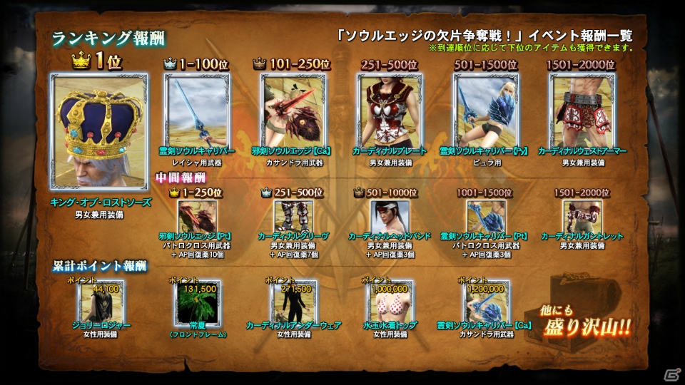 PS3「ソウルキャリバー ロストソーズ」の頂点を決めるランキングイベント「キング・オブ・ロストソーズ」が開催！の画像2