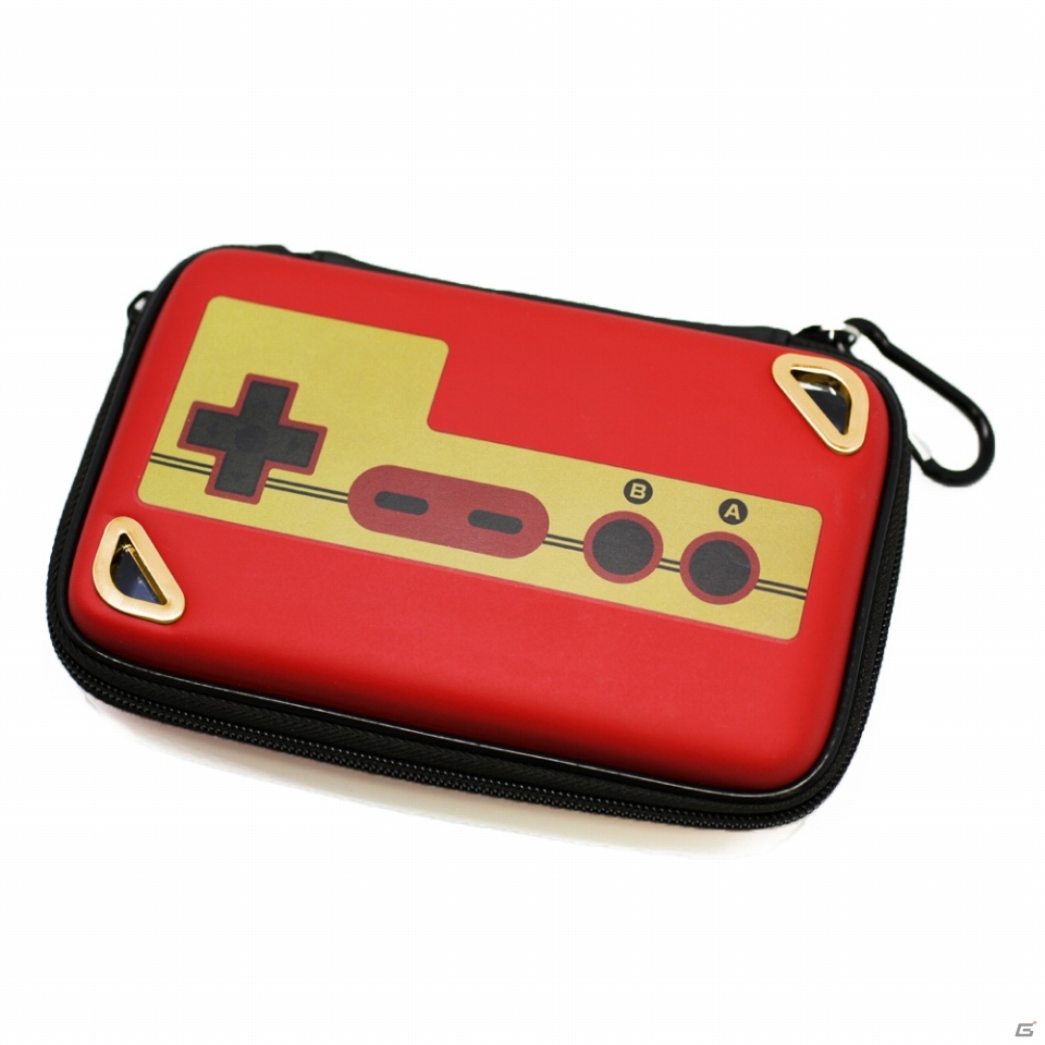 懐かしいコントローラ風デザインの「New3DS LL用 レトロフェイスおしらせポーチ」が8月12日に発売―収納したままお知らせランプが確認可能の画像1