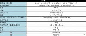 ロジクール、ゲーミング専用大型マウスパッド「G640 ラージ クロス ゲーミング マウスパッド」を9月17日に発売の画像3