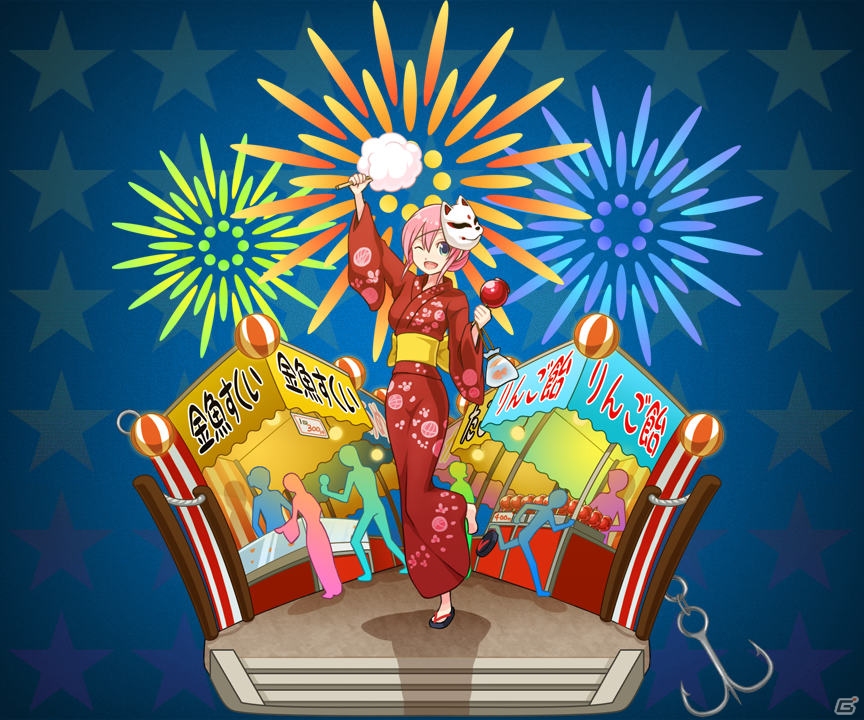 Mobage「釣りっぱ」浴衣を着たヒトデが釣れる「レア魚釣り」が8月15日より開催！限定ルアー「オマツリマリちゃん」も登場の画像2