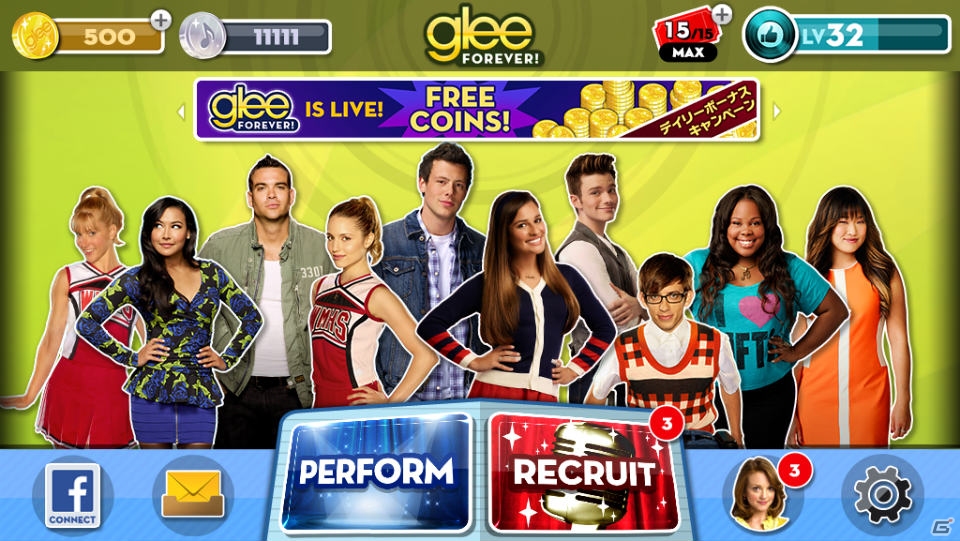 人気海外ドラマ「Glee」のリズムアクション「Glee Forever！」がiOS/Android向けに全世界で配信開始！の画像1
