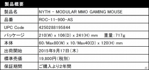 ROCCAT、ハイエンド・ゲーミングディバイス「NYTH - Modular MMO Gaming Mouse」を発売の画像3