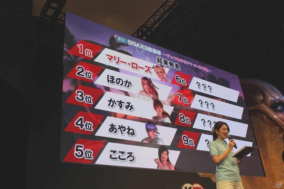 【TGS 2015】PlayStation VRにも対応！ゲーム本編への出場権のかかった総選挙結果も発表された「DEAD OR ALIVE Xtreme 3」スペシャルステージの画像11