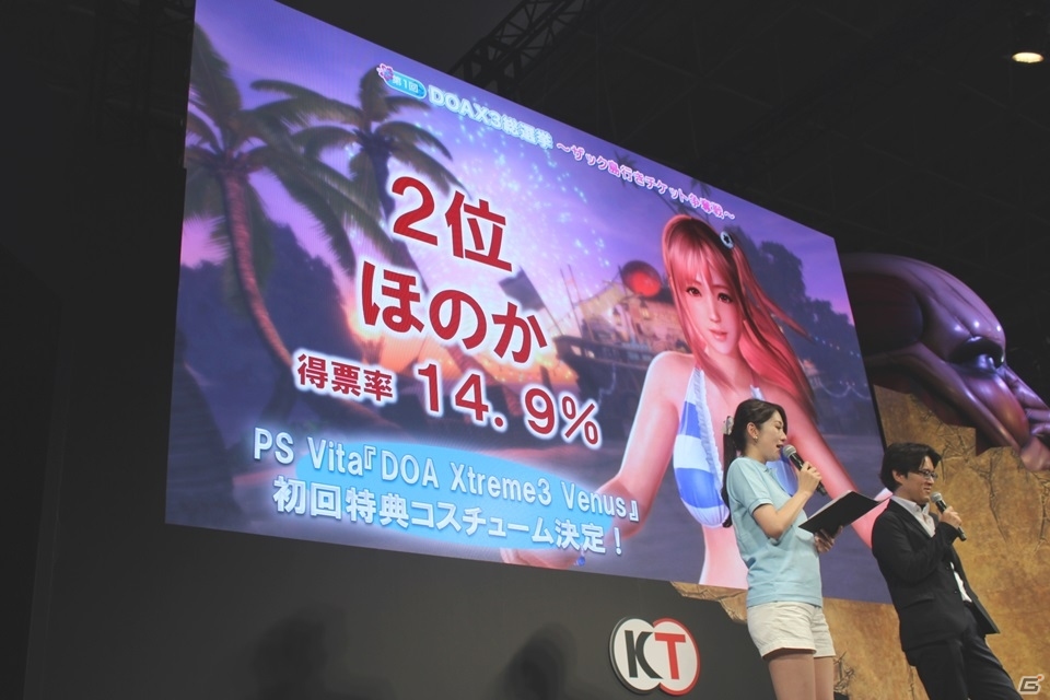 【TGS 2015】PlayStation VRにも対応！ゲーム本編への出場権のかかった総選挙結果も発表された「DEAD OR ALIVE Xtreme 3」スペシャルステージの画像9