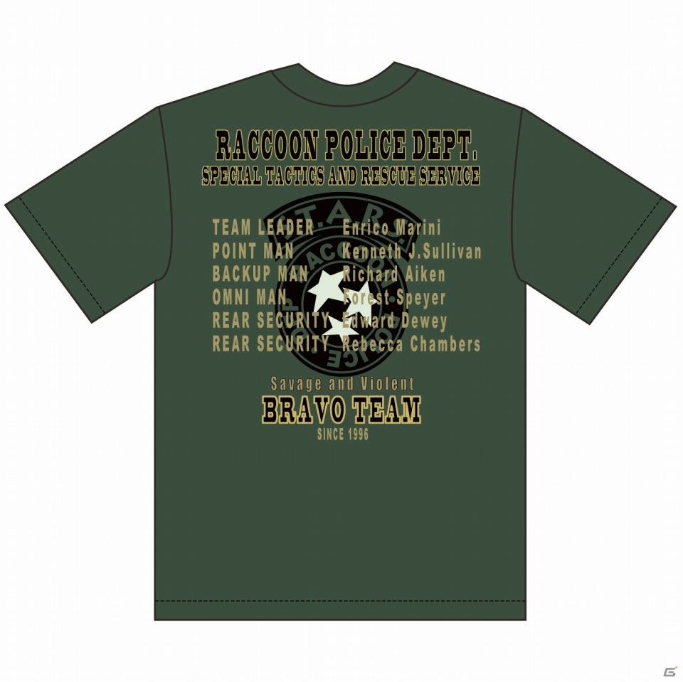 「バイオハザード」S.T.A.R.S.創設2周年を記念した「BIOHAZARD S.T.A.R.S. ANNIVERSARY Tシャツ」が12月17日に発売の画像8