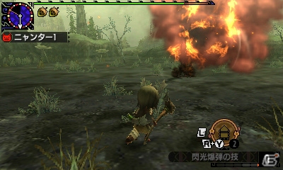 3DS「モンスターハンタークロス」オトモアイルーを操作できる「ニャンターモード」を紹介！メインモンスターの一角・タマミツネの生態も明らかにの画像26