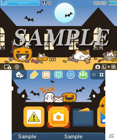 「ねむネコ」がハロウィンの装いに！新しい3DSテーマが配信中の画像1