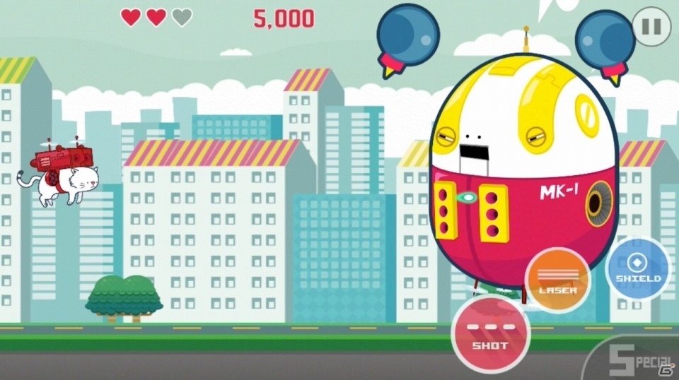 ニコ生のコメントがプレイヤーの邪魔をするiOS向けシューティング「実況！ねこ式戦闘機」が10月21日より配信！の画像2