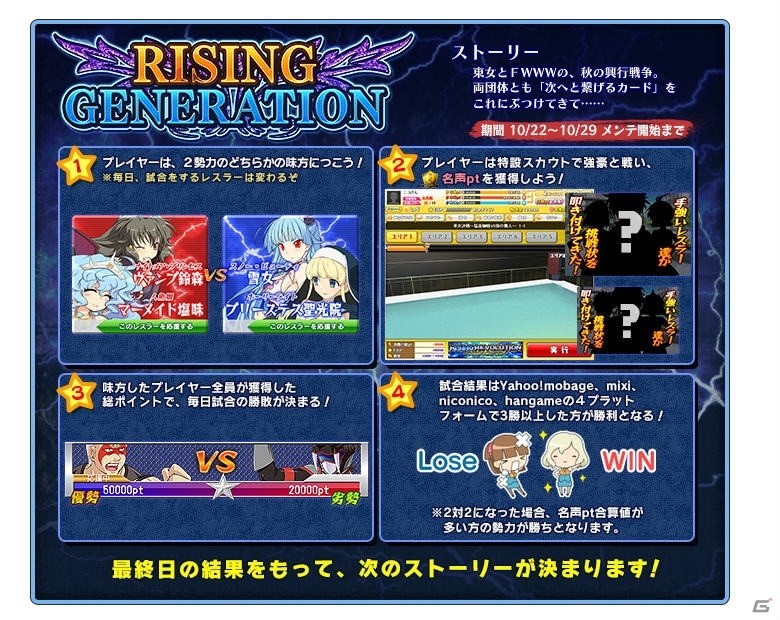 Yahoo! Mobage「リング☆ドリーム～女子プロレス大戦～」七連戦イベント「RISING GENERATION」が開催！メアリ・ノートンの新デザインも追加の画像1