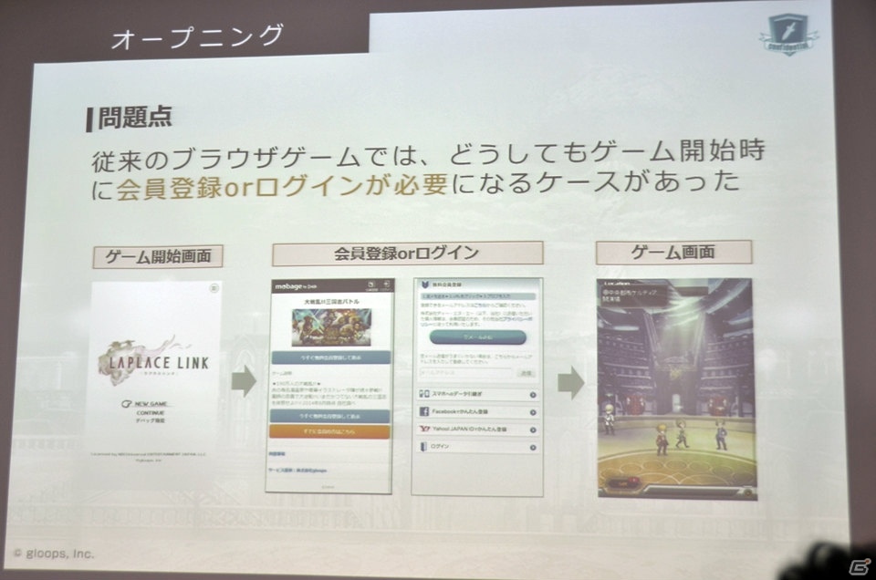 DeNAとgloopsがブラウザゲームに関する合同セミナーを実施―NBPFのPC展開や新作「LAPLACE LINK」のデモがお披露目の画像53