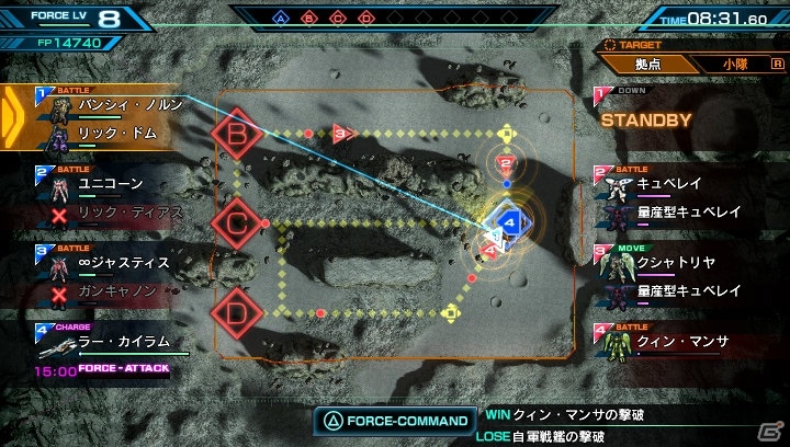 PS Vita「機動戦士ガンダム エクストリームバーサスフォース」戦艦からの攻撃でダメージを与える「フォースアタック」を紹介―新たに判明した登場機体もチェックの画像3