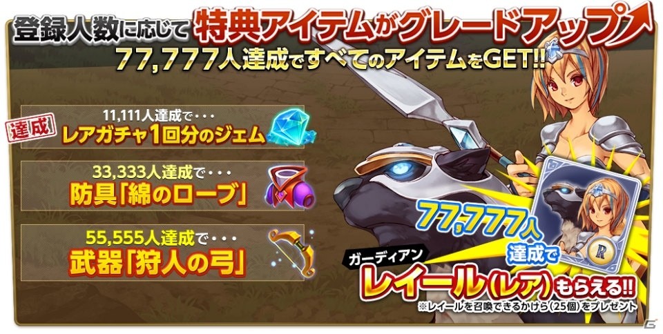 iOS/Android「ガーディアンクラッシュ」事前登録者数11,111人突破でジェム100個のプレゼントが確定！Twitterキャンペーンも開催中の画像2
