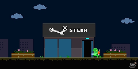 PC向け横スクロールアクションゲーム「ケロブラスター」がSteamにて配信開始の画像1