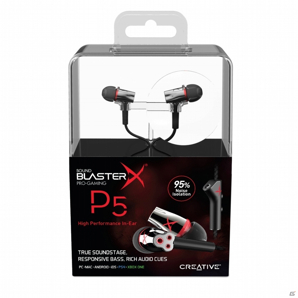 キレのあるサウンドと低音を強化したインナーイヤー型ゲーミングヘッドセット「Sound BlasterX P5」が12月上旬に発売の画像5