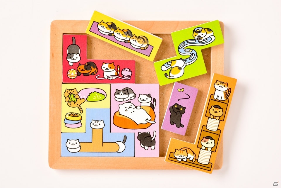 「ねこあつめ」の木製パズル「ねこあつめ つめねこパズル」が発売！全52問の”もんだいしゅう”つきの画像1