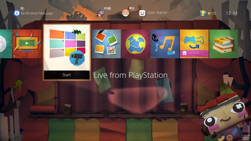 PS4「Tearaway PlayStation4」PS4テーマ＆ホリデーコスチュームパックが配信！の画像2