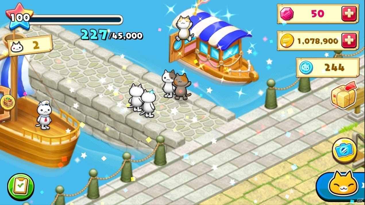iOS/Android「ほしの島のにゃんこ」新しいエリア「みなとまち」が登場！ステキな街で世界中のにゃんこを迎えようの画像2