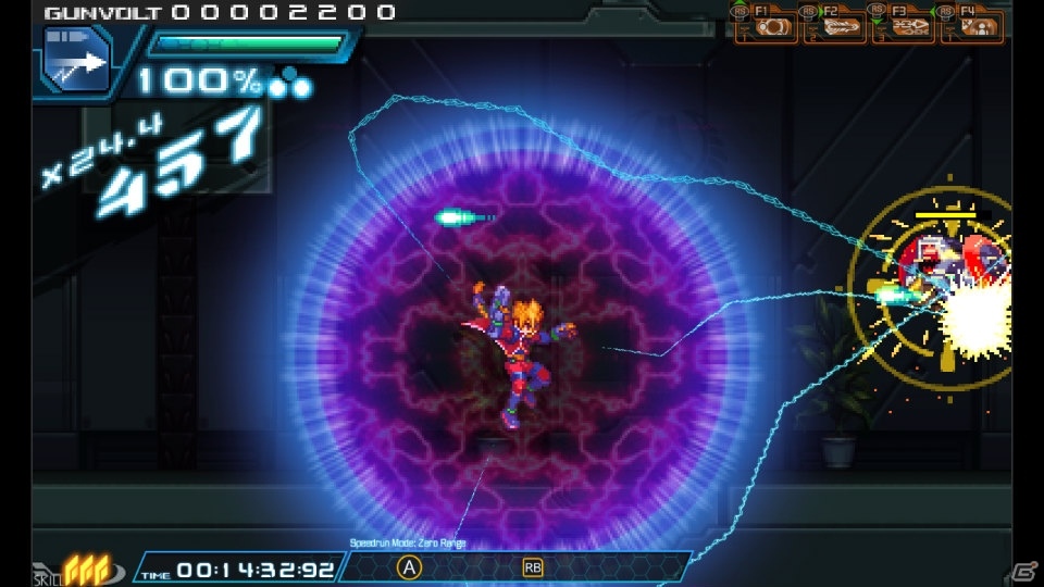 Steam版「蒼き雷霆 ガンヴォルト」近距離戦の緊張感が味わえる新レギュレーション「ゼロレンジ」がスピードランモードに追加！の画像1