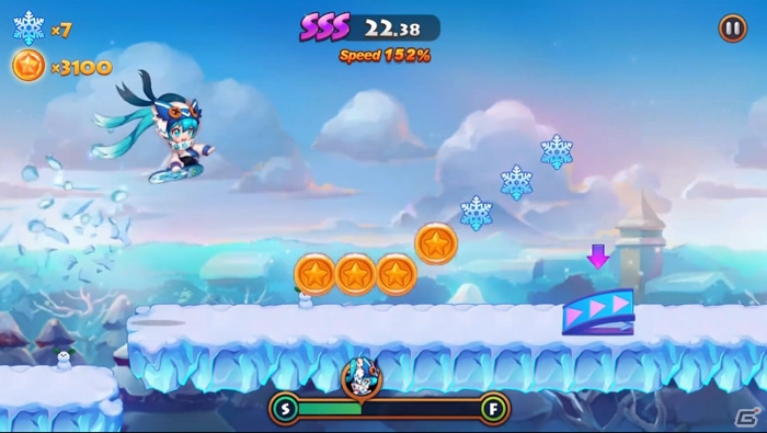 iOS/Android「LINE ウィンドランナー」で「SNOW MIKU 2016」コラボが開始！雪ミクが歴代衣装で登場の画像3