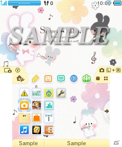 ふんわりタッチのキュートなウサギたちが登場！「Secret Rabbit」の3DSテーマが配信開始の画像1