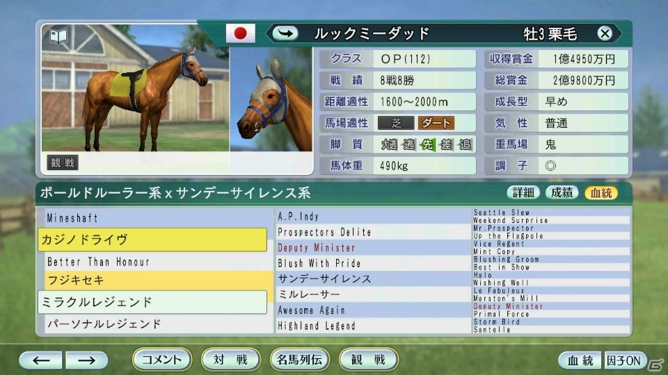 「Winning Post 8 2016」競馬評論家やタレントなど競馬を愛する人々が考案した夢のスーパーホースが公開！の画像17