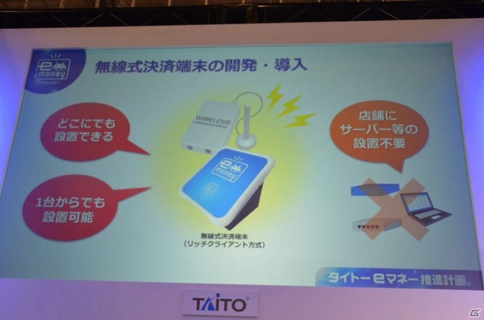 【JAEPO 2016】タイトーと楽天Edyが打ち出す電子マネーの新たな一手とは？無線式決済端末の採用で利用シーンの拡大も狙うの画像7