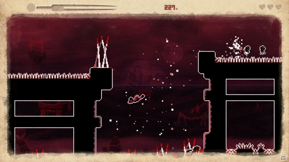回転ノコギリに蹴り飛ばし、深淵で杭を叩きこむ―敵を血祭りに上げる2Dアクション「They Bleed Pixels」がPLAYISMにて配信の画像11