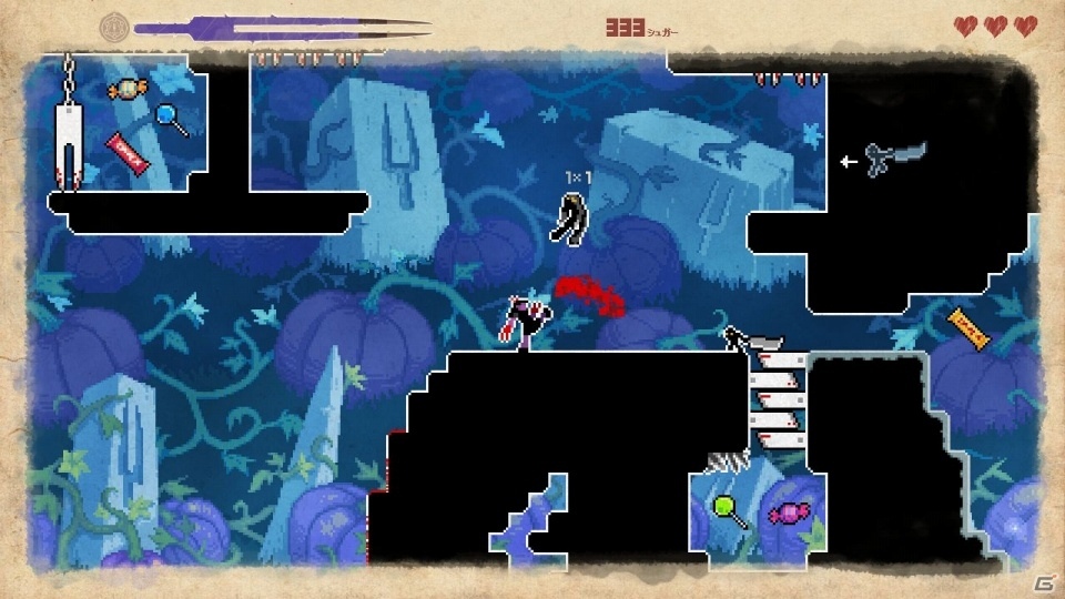 回転ノコギリに蹴り飛ばし、深淵で杭を叩きこむ―敵を血祭りに上げる2Dアクション「They Bleed Pixels」がPLAYISMにて配信の画像6