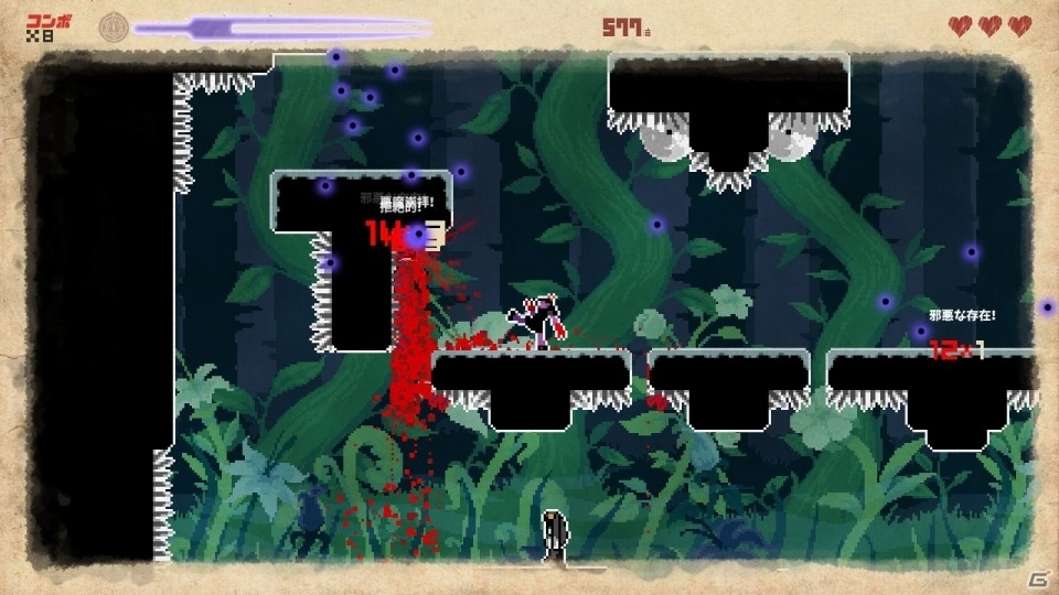 回転ノコギリに蹴り飛ばし、深淵で杭を叩きこむ―敵を血祭りに上げる2Dアクション「They Bleed Pixels」がPLAYISMにて配信の画像8