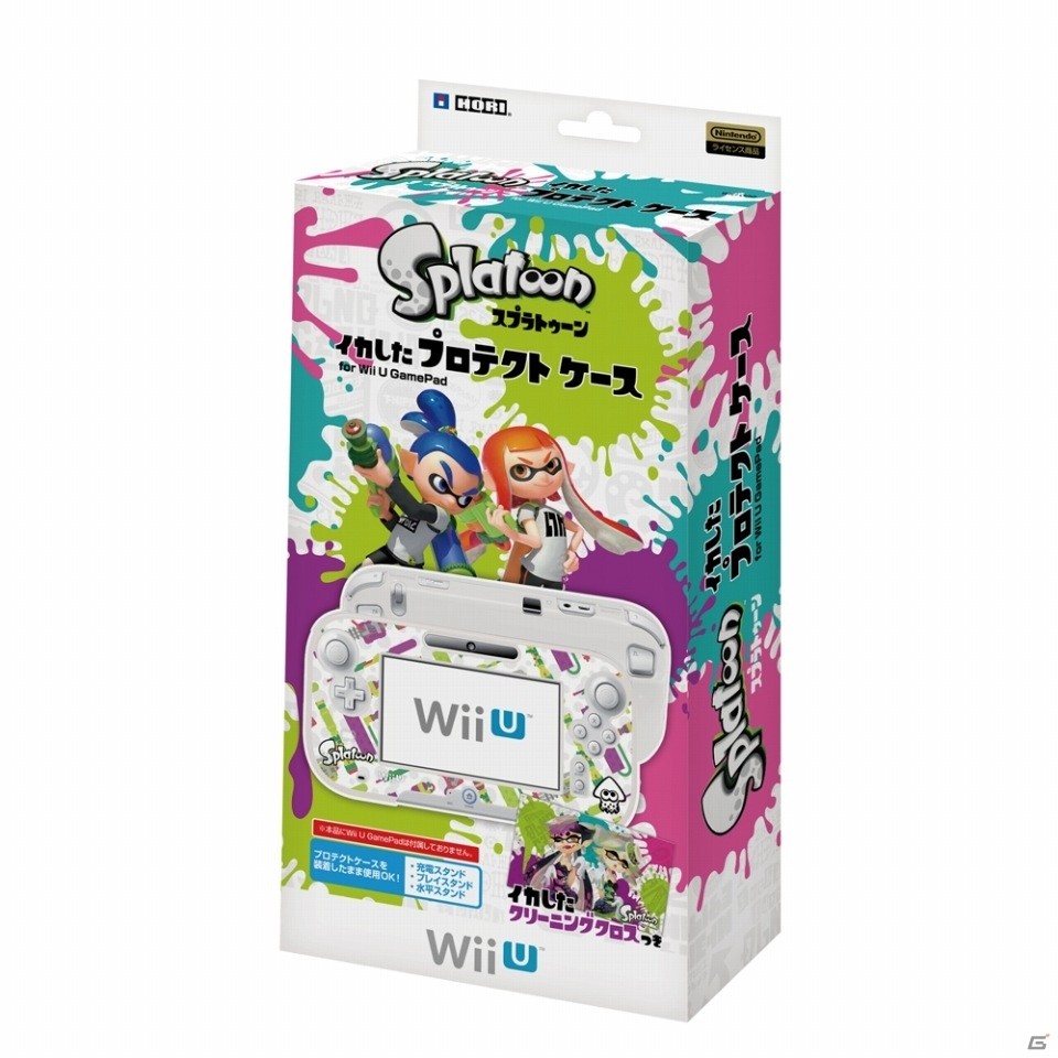 「スプラトゥーン イカしたプロテクトケース for Wii U Game Pad」が4月28日に発売！シオカラーズのクリーニングクロスも付属の画像1