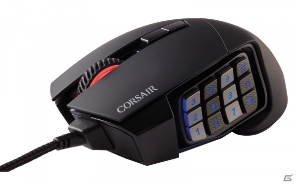 高性能無加速オプティカルセンサー搭載のMOBA/MMO特化型ゲーミングマウス「CORSAIR Gaming SCIMITAR RGB Black」が3月26日に発売の画像1