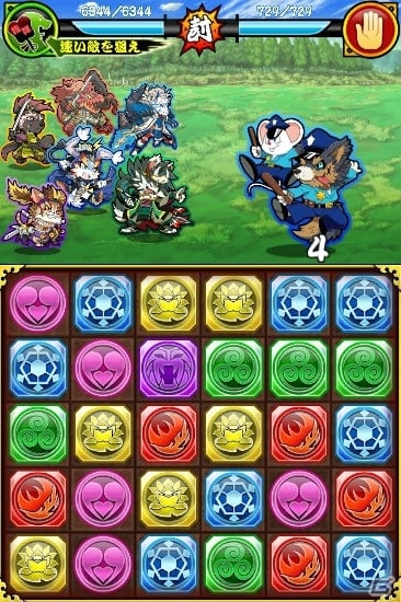 Mobage「戦国パズル!!あにまる大合戦」★4 新八マッピーが3月16日よりゲーム内に登場の画像4