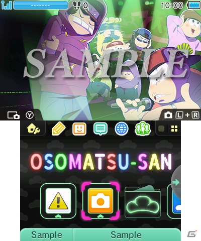 クラブ通いの6つ子とイヤミがニンテンドー3DS用テーマに登場！「おそ松さん」の新デザイン3種が配信開始の画像2