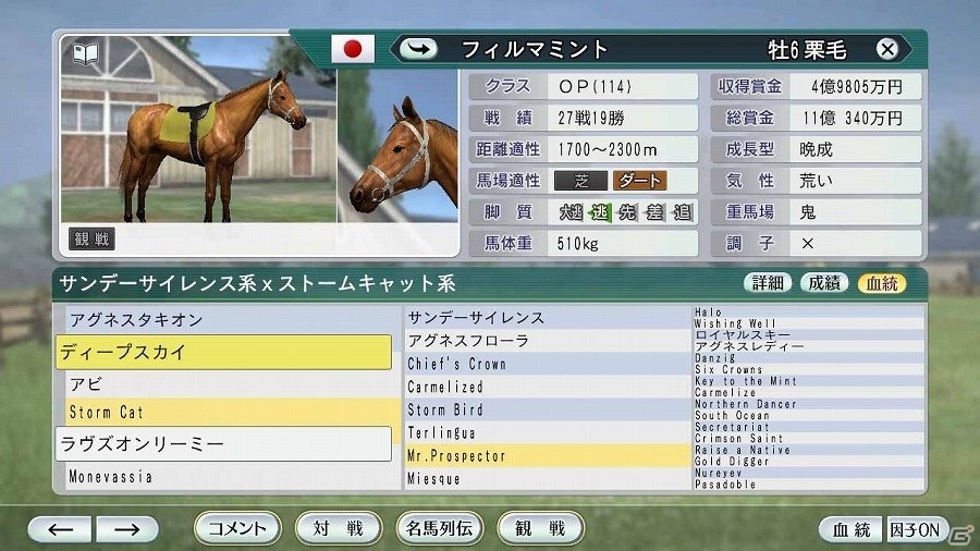 「Winning Post 8」ユーザー考案の夢の配合が続々登場！公募により決定したスーパーホースを公開の画像21