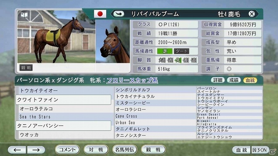 「Winning Post 8」ユーザー考案の夢の配合が続々登場！公募により決定したスーパーホースを公開の画像27