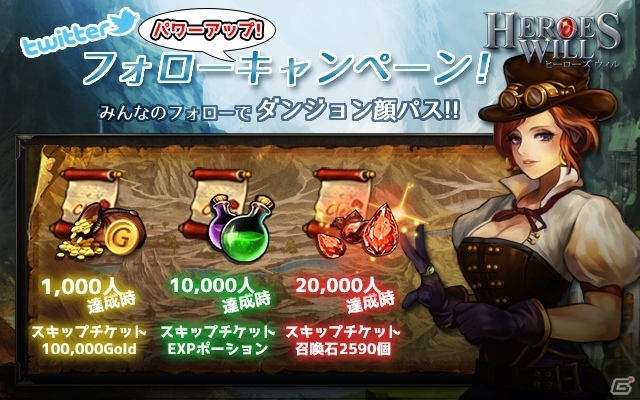 iOS/Android「ヒーローズウィル」事前登録2万人突破！★3英雄をプレゼントするTwitterキャンペーンが開始の画像2
