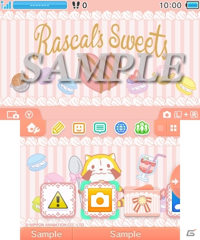ラスカル＆スイーツをモチーフにした春のイメージアート「Rascal Sweets」が3DSテーマとして配信の画像1