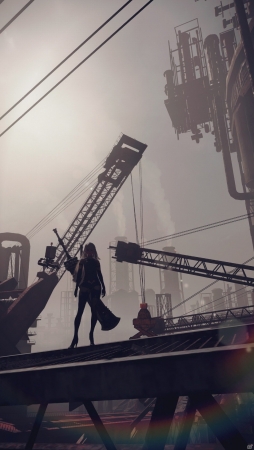 PS4「NieR:Automata」のスクリーンショットが公開！荒廃した工場地帯に佇む9SとA2の姿もの画像5