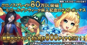 iOS/Android「クロノスブレイド」800個以上のダイヤがもらえる80万ダウンロード記念キャンペーンが実施！の画像3