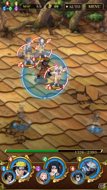 iOS/Andrid「NARUTO-ナルト- 疾風伝　ナルティメットブレイジング」カットインとともに奥義が発動！忍フォーメーションバトルの内容が公開の画像1