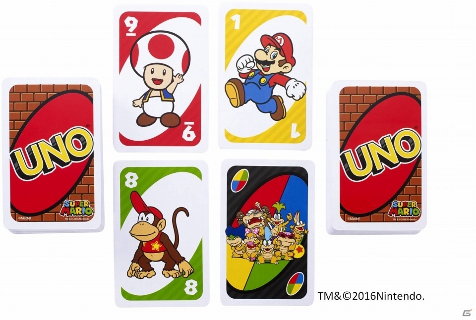 ウノとマリオのコラボ商品「ウノ スーパーマリオ」が6月下旬に発売！ドロー4を跳ね返す「無敵マリオ」が追加の画像1