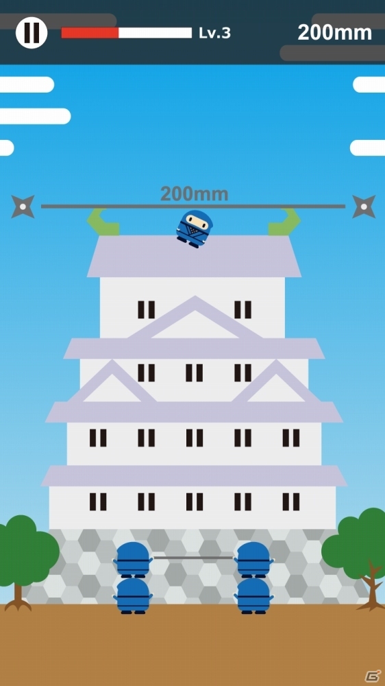 その忍者は高く飛びたかった―おバカな激ムズアクション「高く飛びたいでござる～Fly High Ninja」がiOS/Android向けに配信の画像2