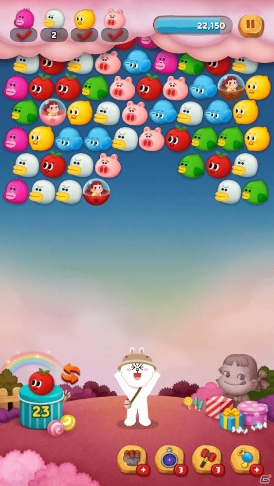 iOS/Android「LINE バブル2」不二家のペコちゃんとのコラボがスタート！限定LINEスタンプも配信開始の画像6