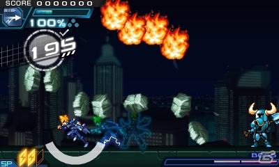 3DS「蒼き雷霆 ガンヴォルト 爪」と「ショベルナイト」がコラボ！ガンヴォルトにショベルナイトがボスとして登場の画像7