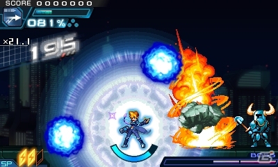 3DS「蒼き雷霆 ガンヴォルト 爪」と「ショベルナイト」がコラボ！ガンヴォルトにショベルナイトがボスとして登場の画像8
