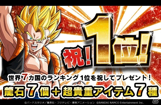 iOS/Android「ドラゴンボールZ ドッカンバトル」全世界7ヶ国で1位獲得！龍石とアイテムがプレゼントの画像1