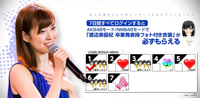 iOS/Android「AKB48グループ ついに公式音ゲーでました。」渡辺美優紀さんのソロデビューシングル「やさしくするよりキスをして」が配信の画像3