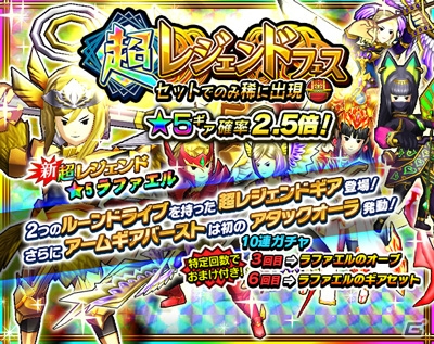 iOS/Android「モンスターギア バースト」★5 ラファエルが登場する超レジェンドフェスが開催の画像1