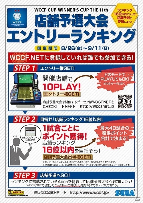 AC「WORLD CLUB Champion Footbal」公式全国大会「WCCF CUP WINNER'S CUP The 11th」の店舗予選大会エントリーランキングイベントが開催の画像1