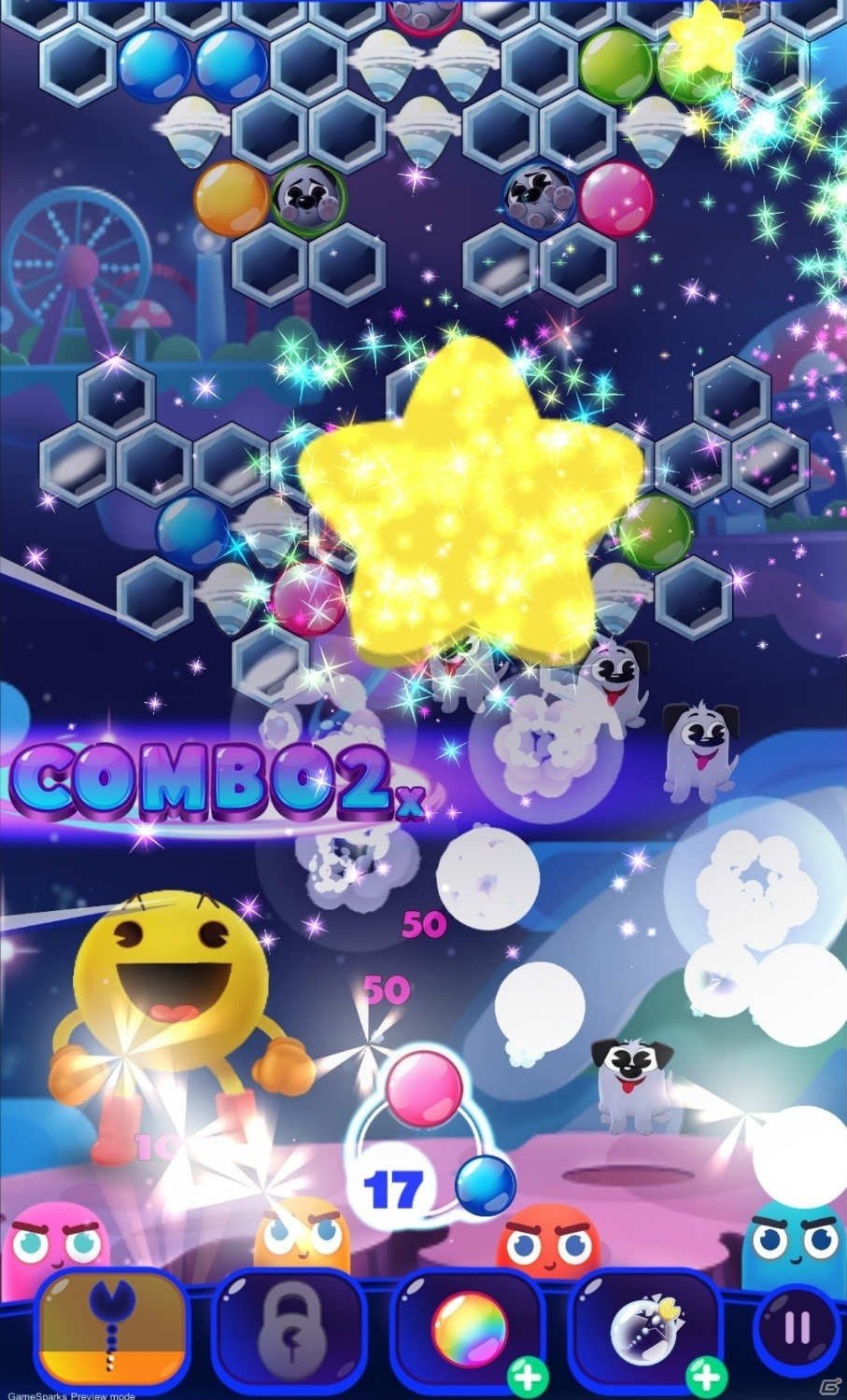 パックマンのバブルシューターパズル「PAC-MAN Pop!」がiOS/Android向けに配信の画像4
